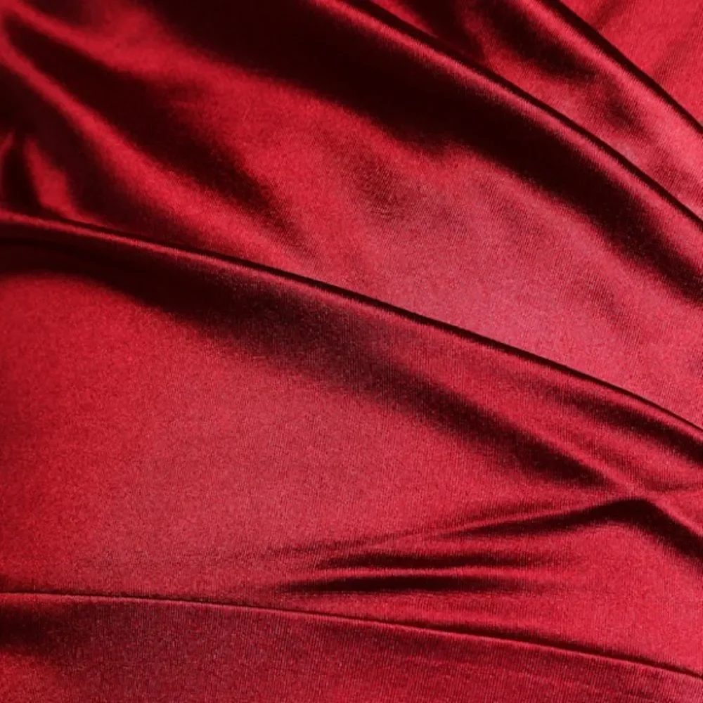 NWT Lulus Romantic Nights Burgundy Satin Ruffled Bodycon Mini Dress Size XL